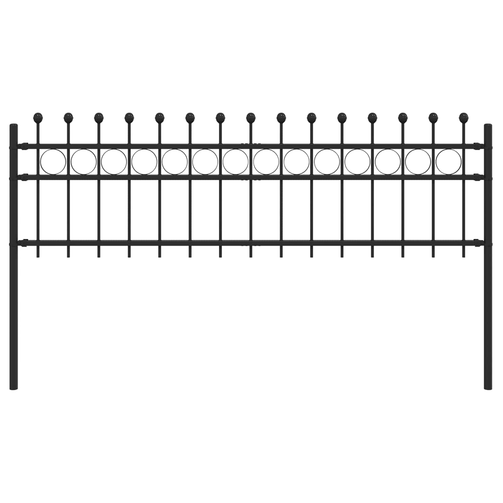 Recinzione a Cerchio Tilburg Nero 200x110 cm Acciaio Verniciato