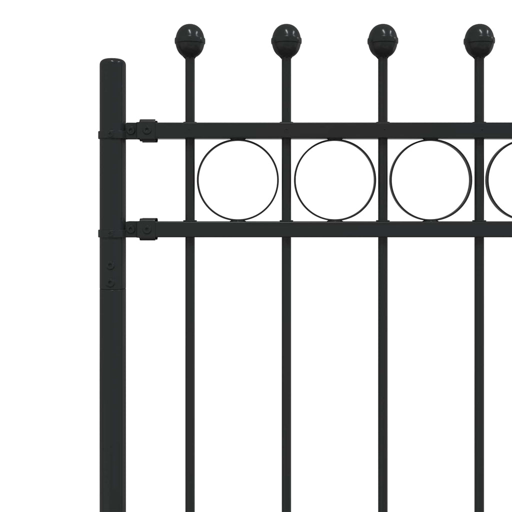 Recinzione a Cerchio Tilburg Nero 200x130 cm Acciaio Verniciato