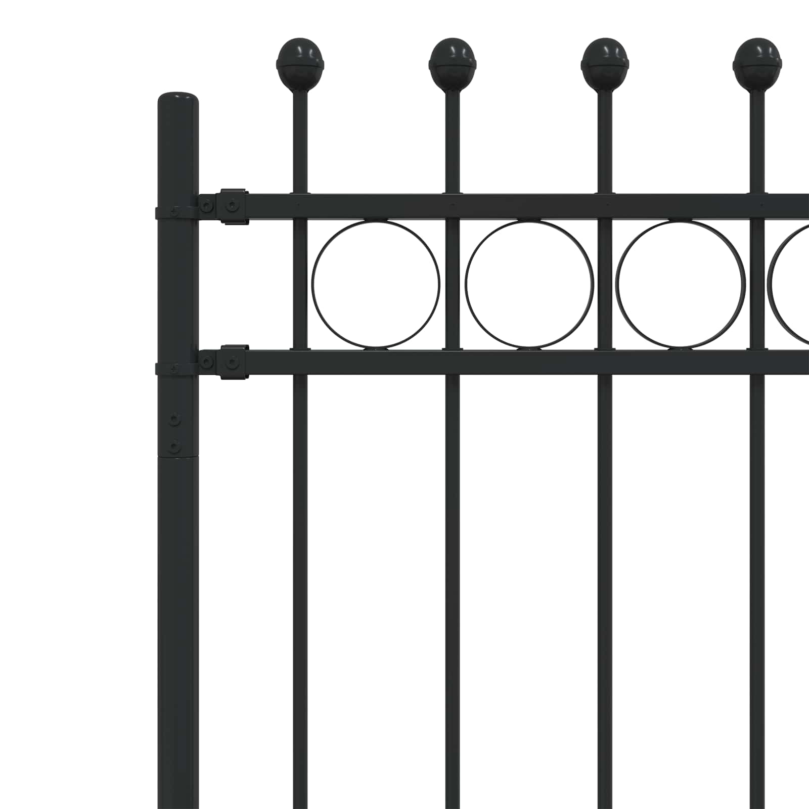 Recinzione a Cerchio Tilburg Nero 200x130 cm Acciaio Verniciato