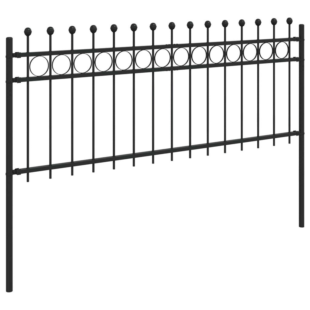Recinzione a Cerchio Tilburg Nero 200x130 cm Acciaio Verniciato