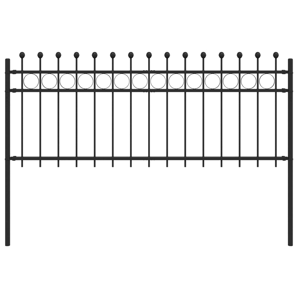 Recinzione a Cerchio Tilburg Nero 200x130 cm Acciaio Verniciato