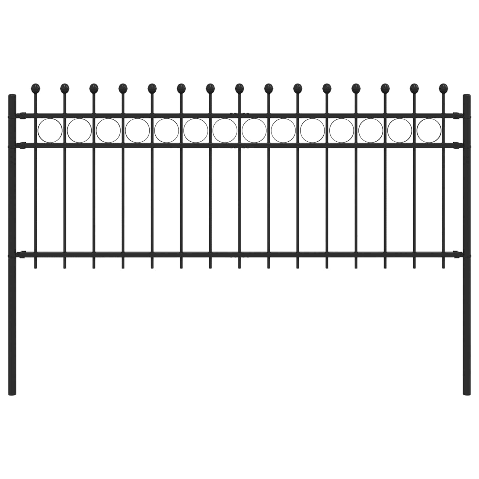 Recinzione a Cerchio Tilburg Nero 200x130 cm Acciaio Verniciato
