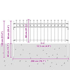 Recinzione a Cerchio Tilburg Nero 200x130 cm Acciaio Verniciato