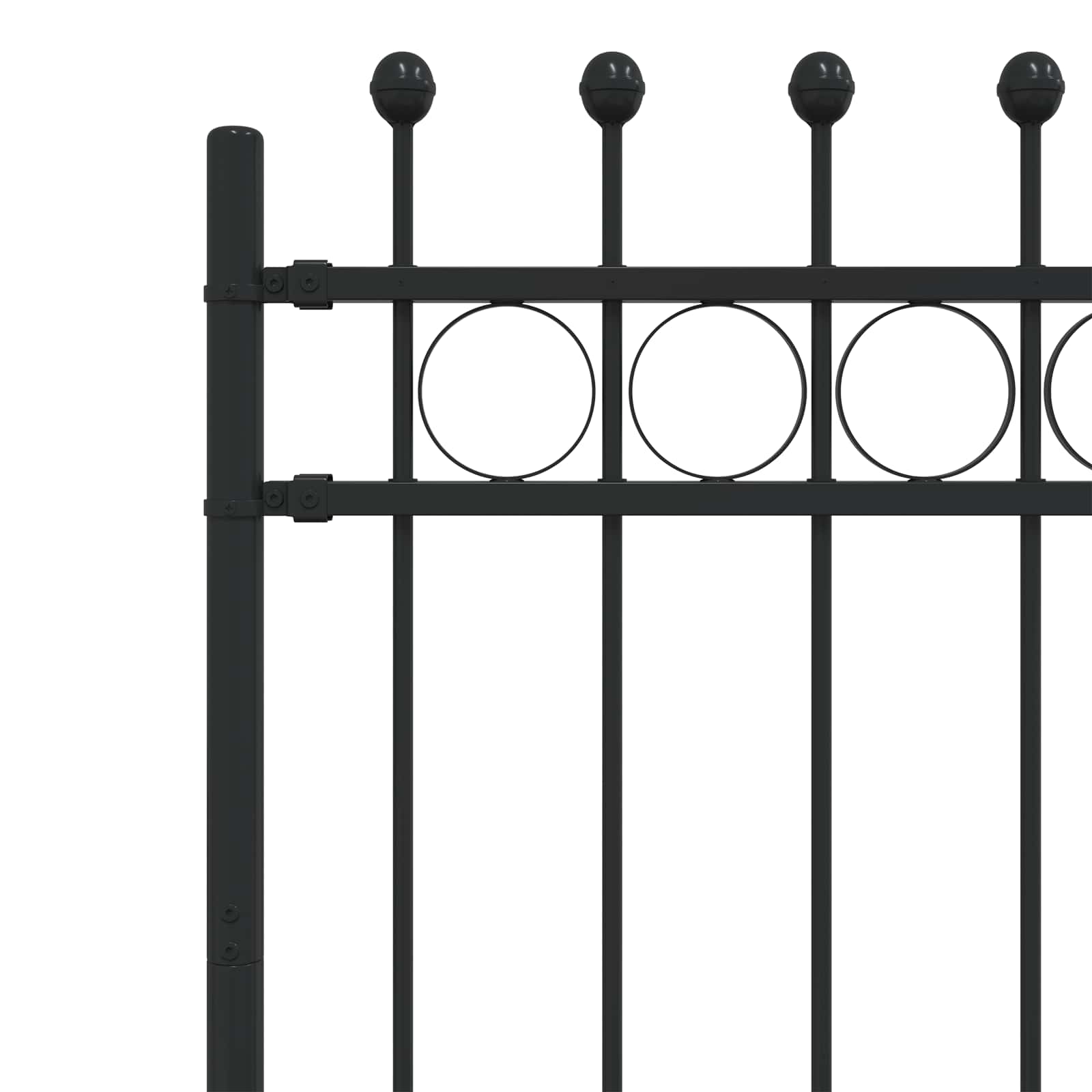 Recinzione a Cerchio Tilburg Nero 200x150 cm Acciaio Verniciato