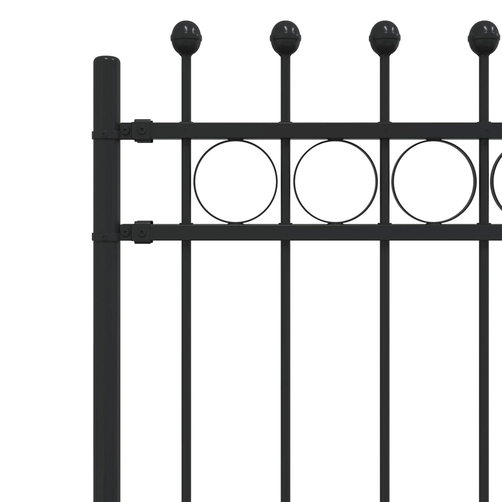 Recinzione a Cerchio Tilburg Nero 200x200 cm Acciaio Verniciato