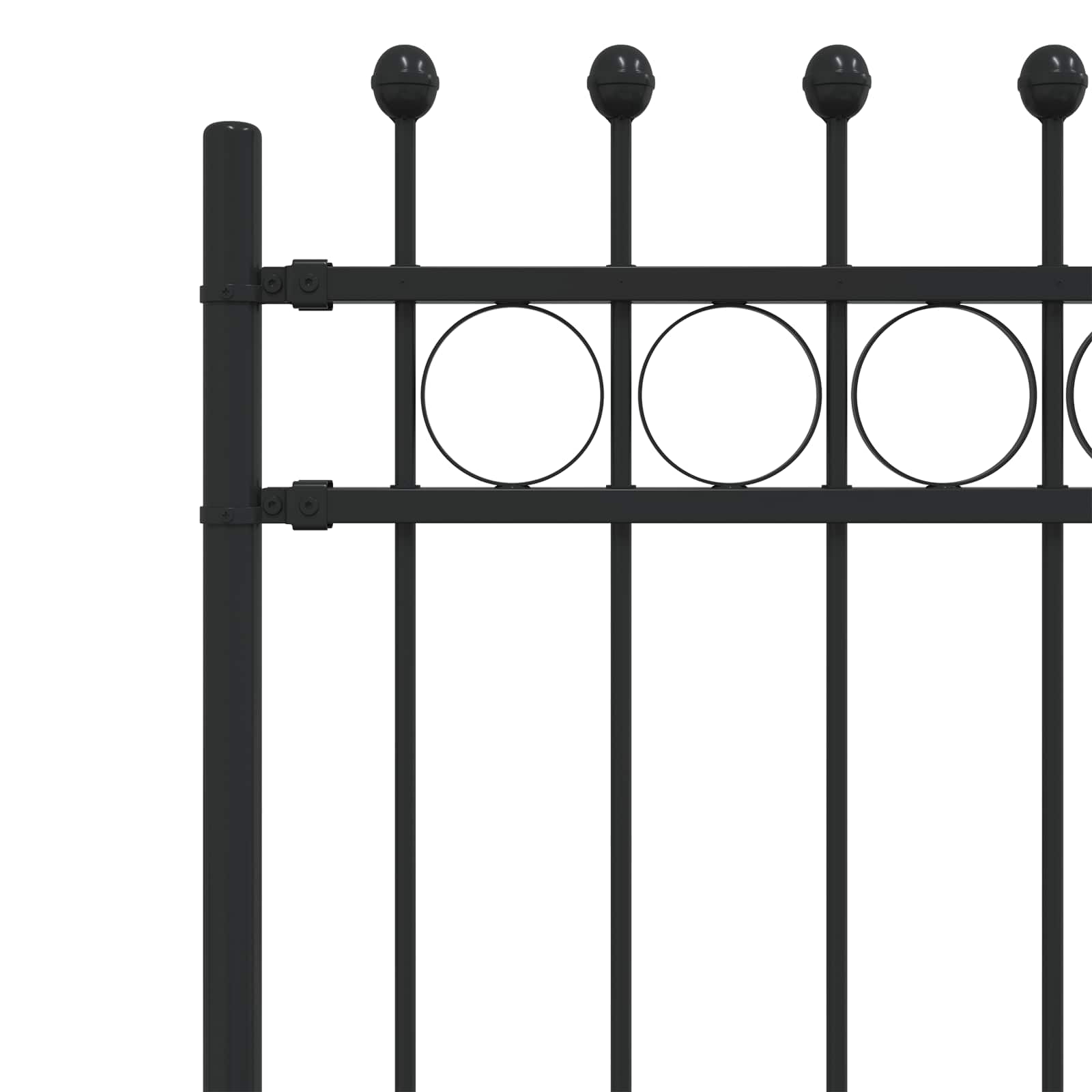 Recinzione a Cerchio Tilburg Nero 200x200 cm Acciaio Verniciato