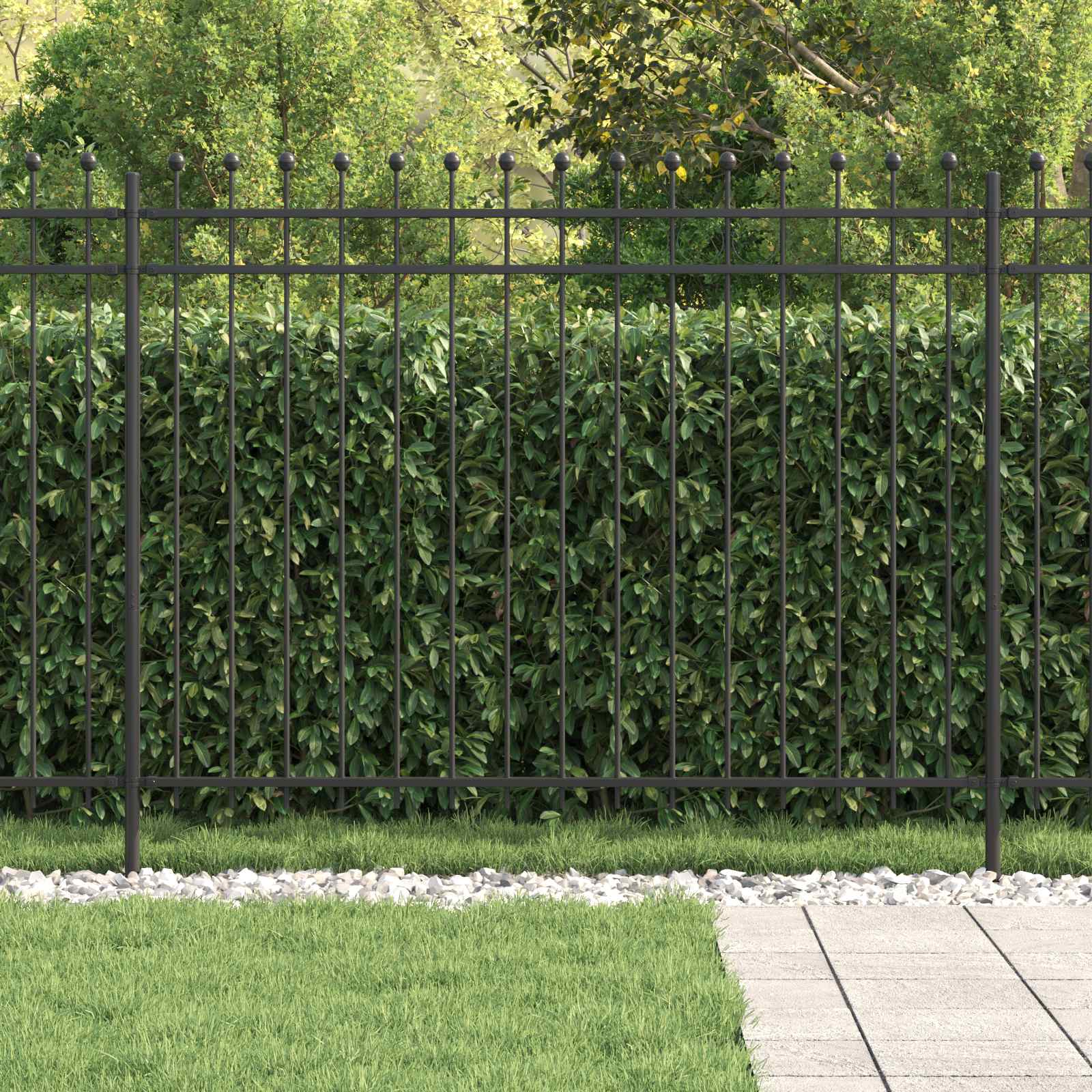 Recinzione a Cerchio Tilburg Nero 200x200 cm Acciaio Verniciato