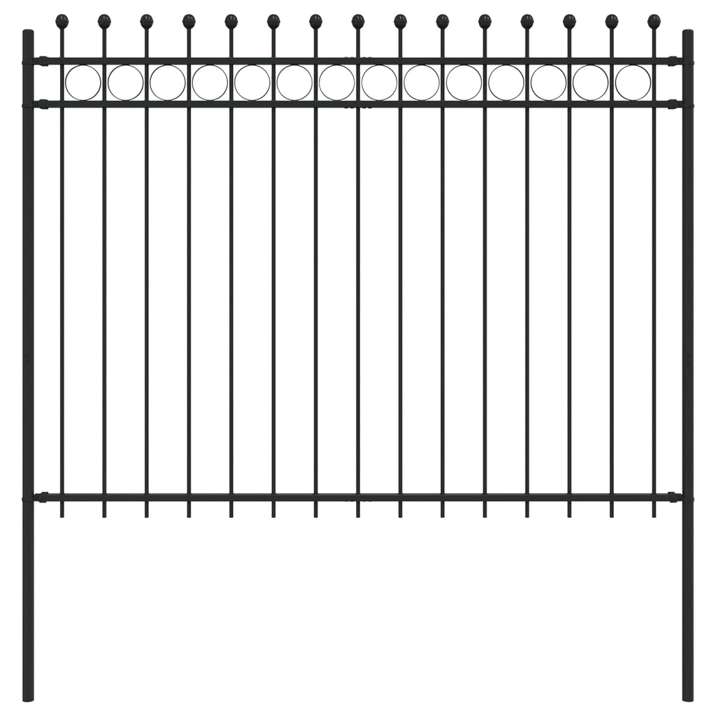 Recinzione a Cerchio Tilburg Nero 200x200 cm Acciaio Verniciato