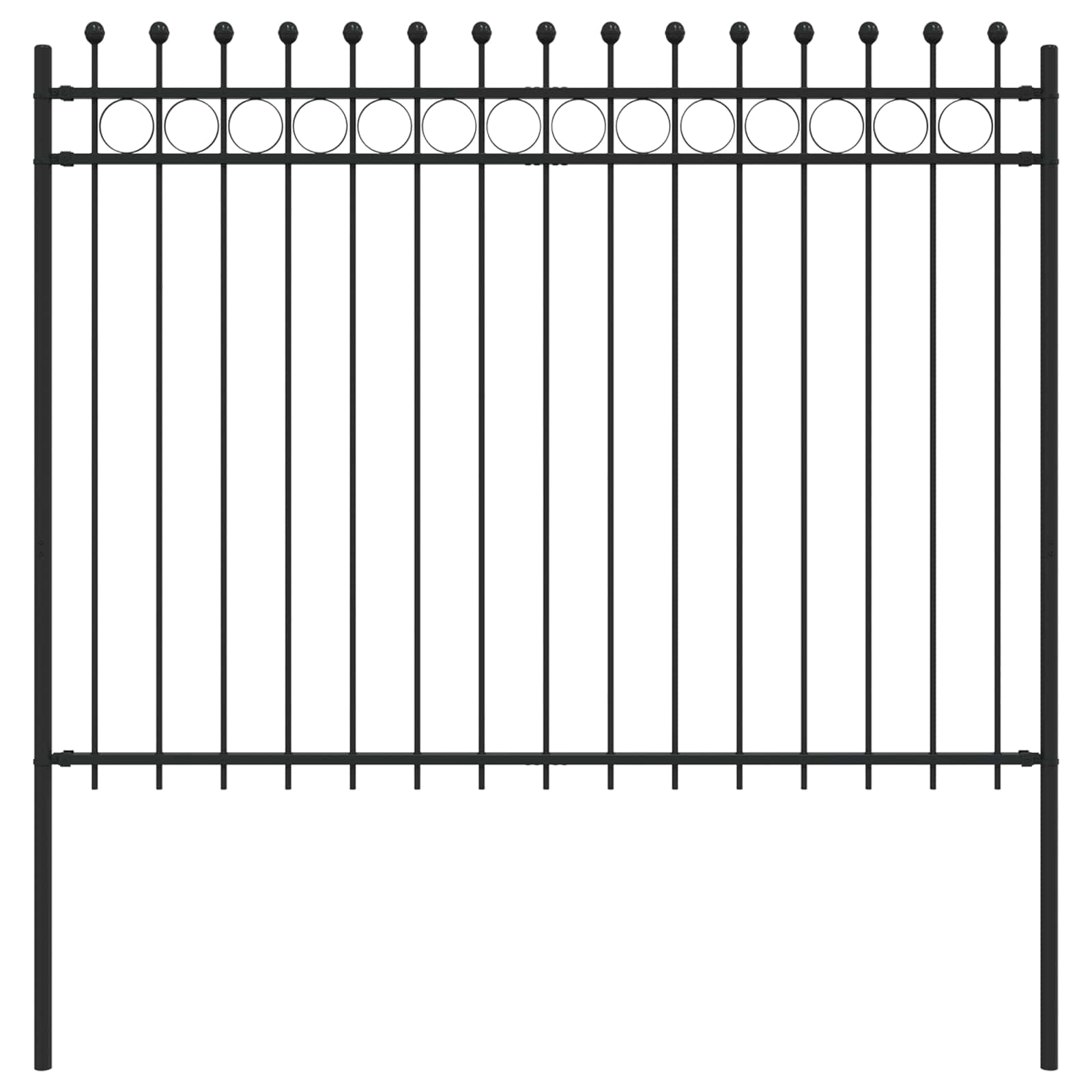 Recinzione a Cerchio Tilburg Nero 200x200 cm Acciaio Verniciato