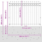Recinzione a Cerchio Tilburg Nero 200x200 cm Acciaio Verniciato