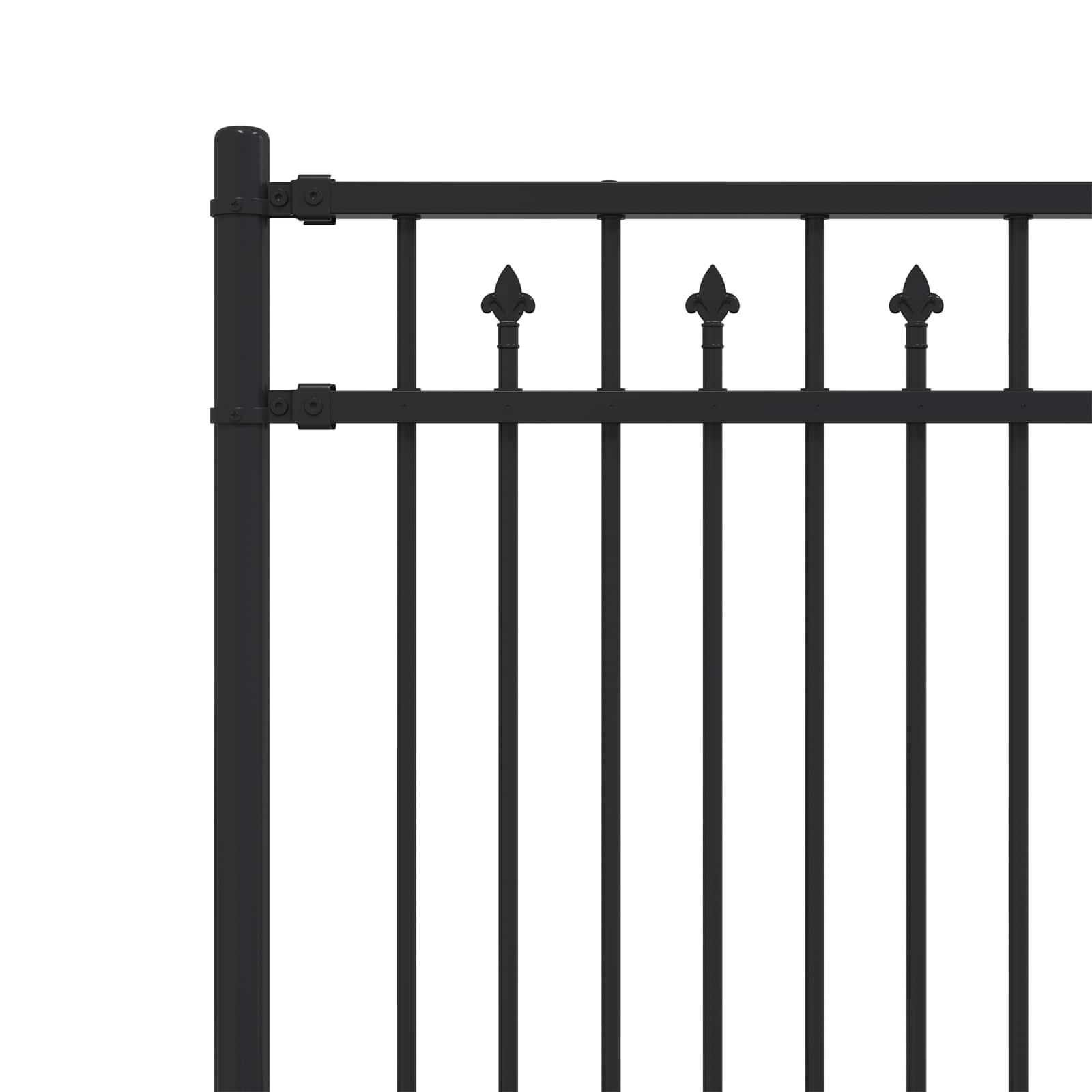 Recinzione a picchetto Baarlo nero 200x110 cm acciaio verniciato