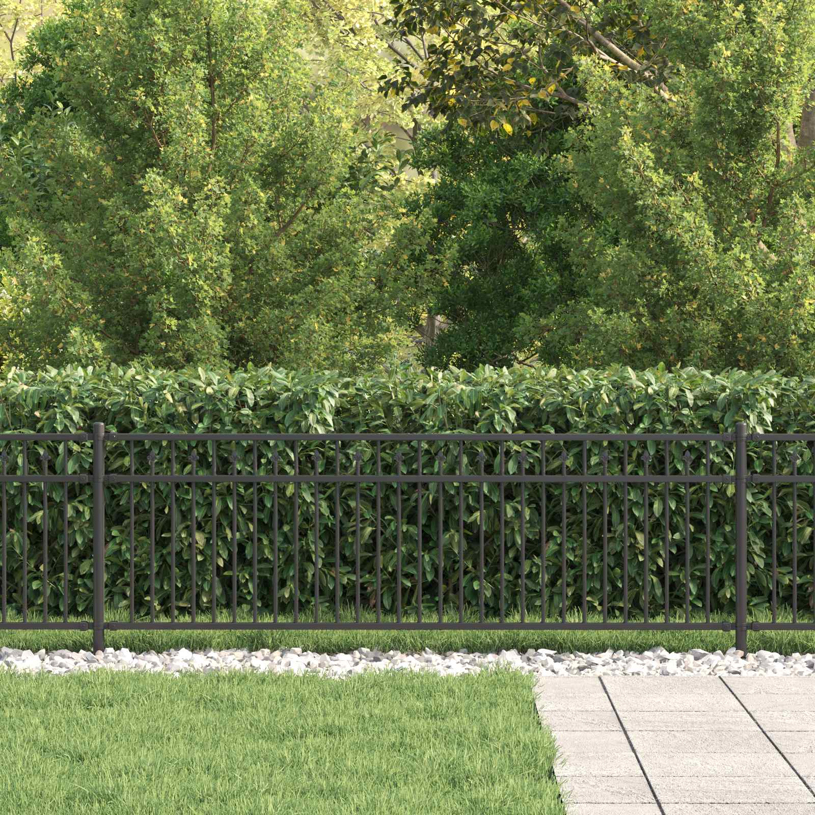 Recinzione a picchetto Baarlo nero 200x110 cm acciaio verniciato