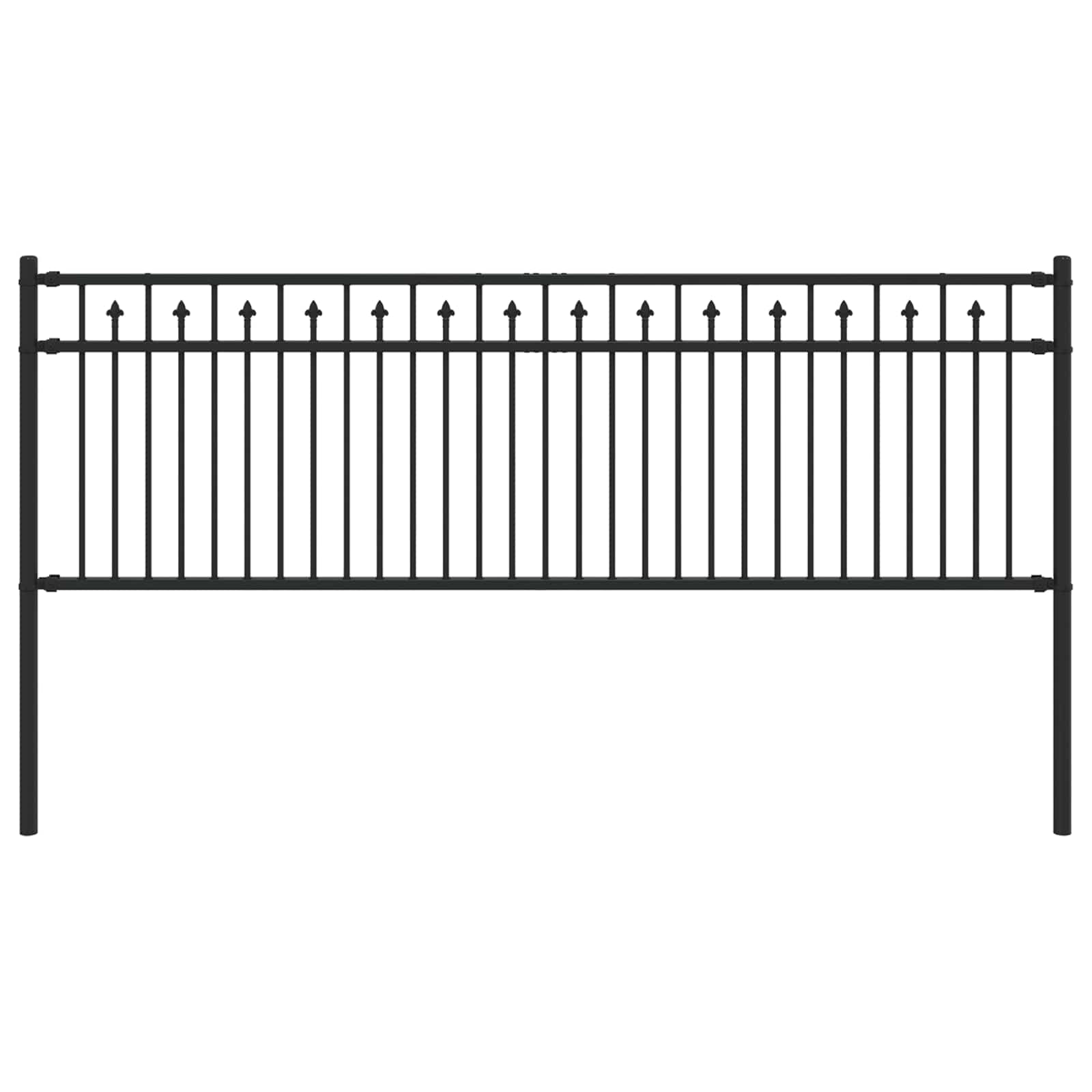 Recinzione a picchetto Baarlo nero 200x110 cm acciaio verniciato