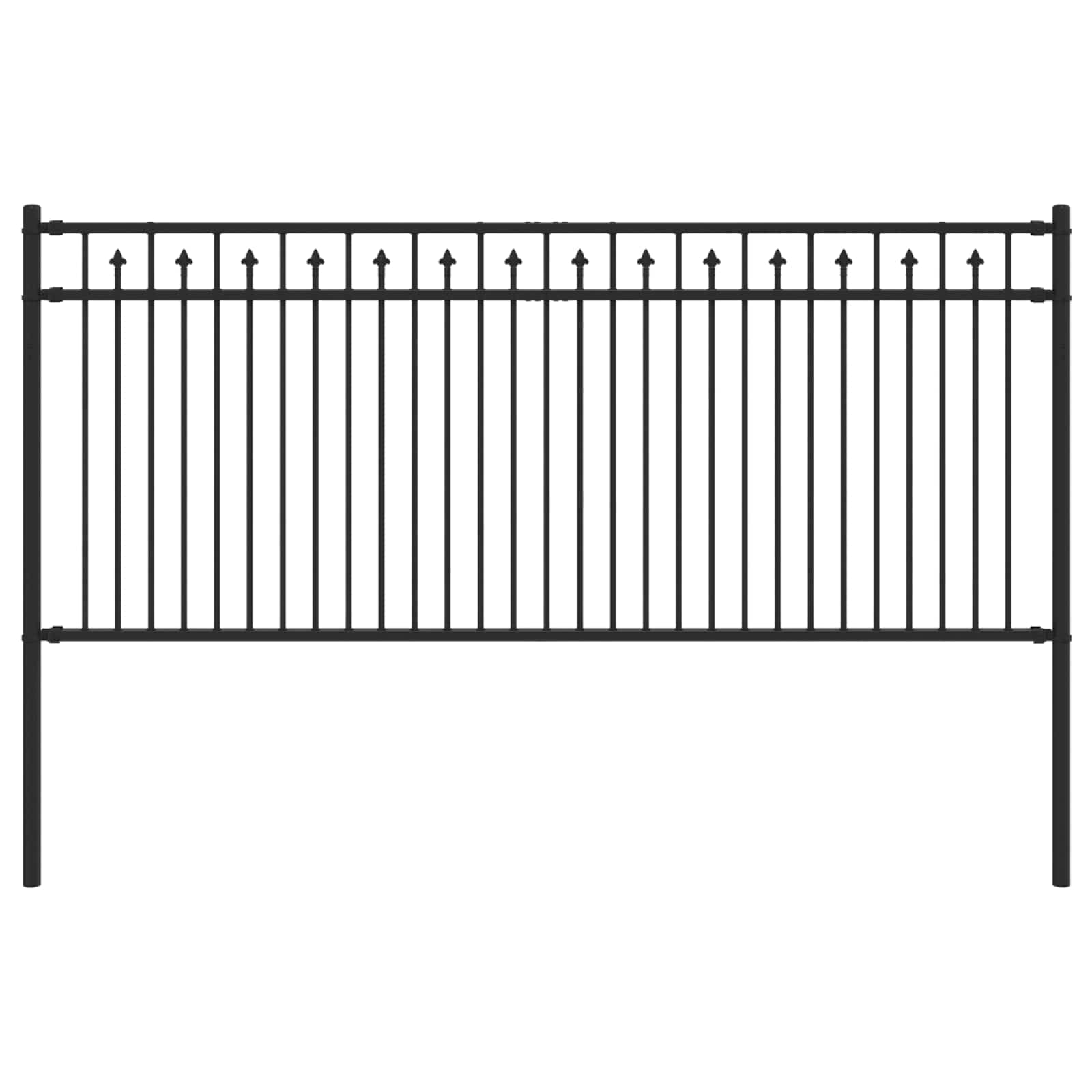Recinzione a picchetto Baarlo nero acciaio verniciato 200x130 cm