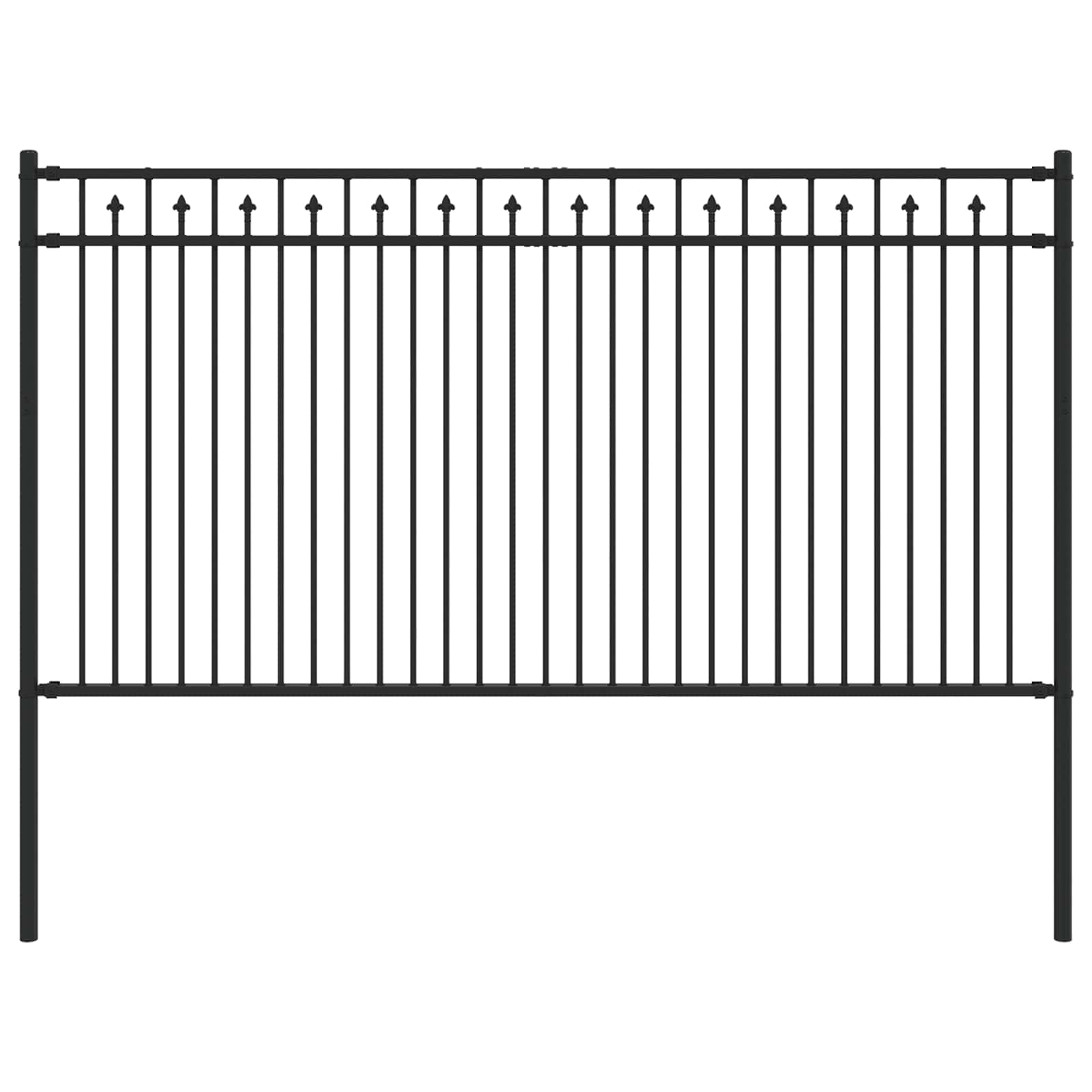 Recinzione a picchetto Baarlo nero in acciaio 200x150 cm