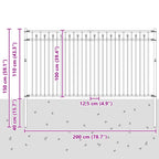 Recinzione a picchetto Baarlo nero in acciaio 200x150 cm
