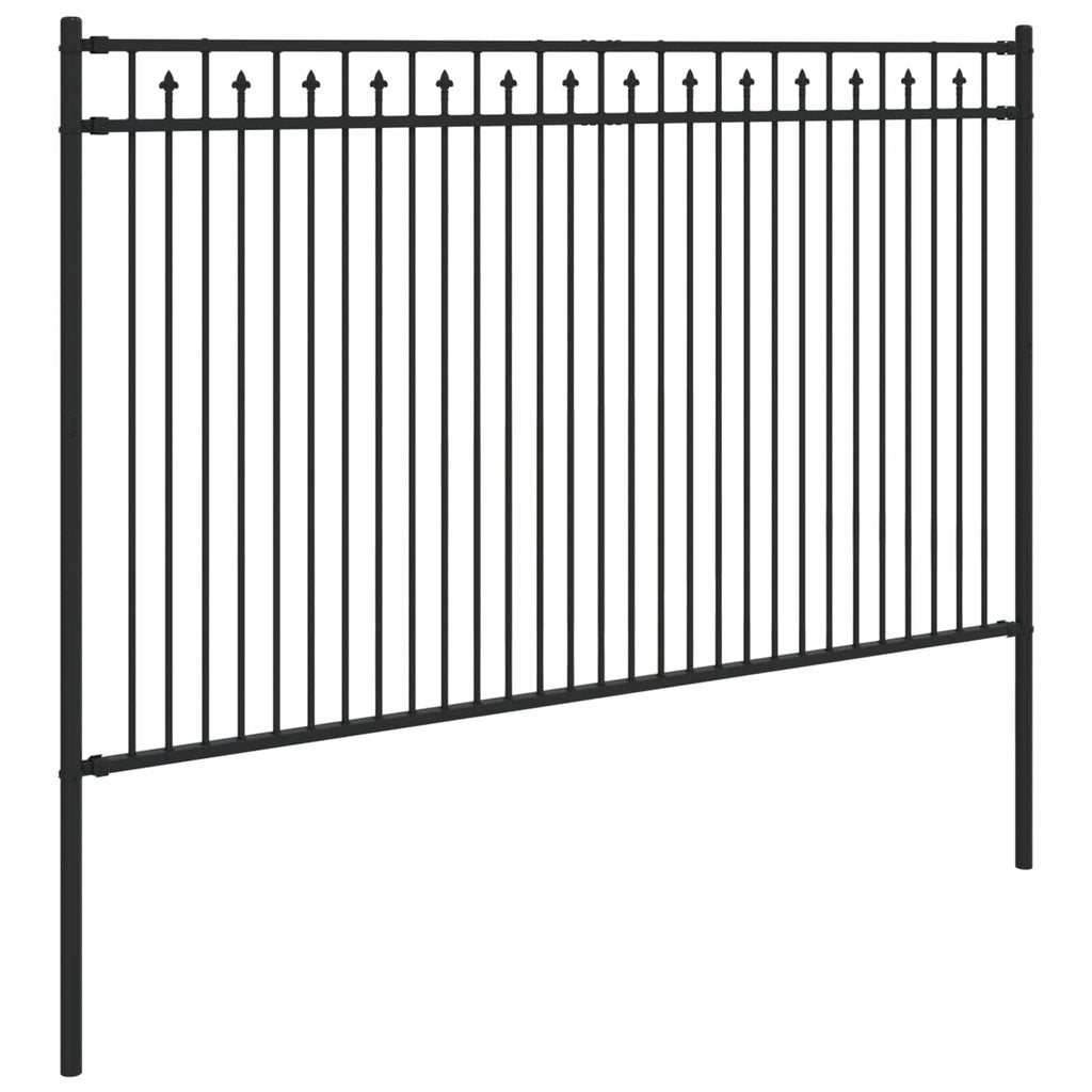 Recinzione a picchetto Baarlo nero in acciaio verniciato - 200x166 cm