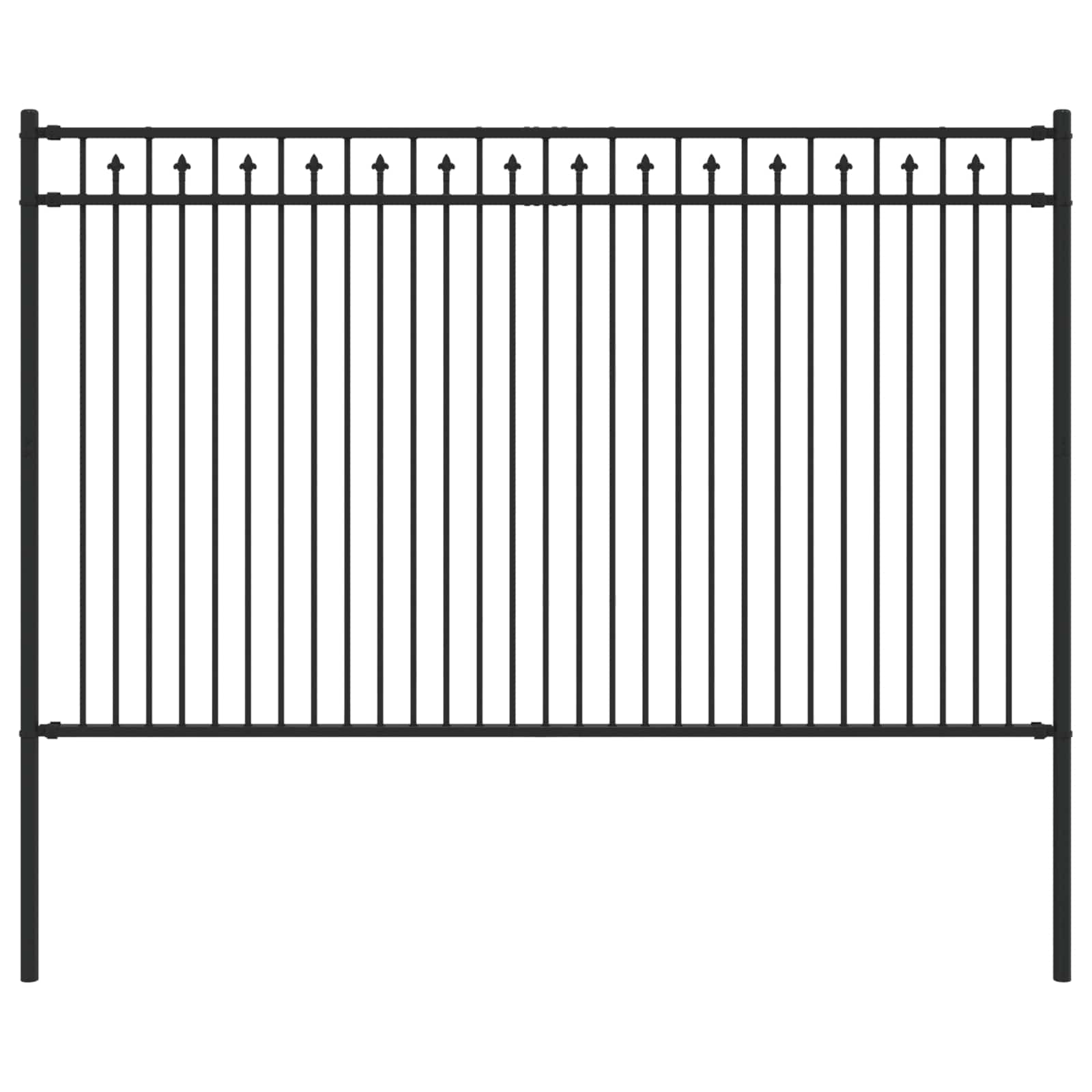 Recinzione a picchetto Baarlo nero in acciaio verniciato - 200x166 cm