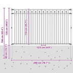 Recinzione a picchetto Baarlo nero in acciaio verniciato - 200x166 cm