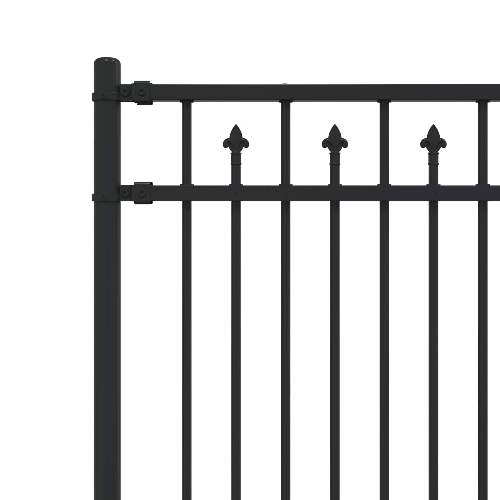 Recinzione a picchetto Baarlo Nero 200x200 cm - Acciaio verniciato a polvere