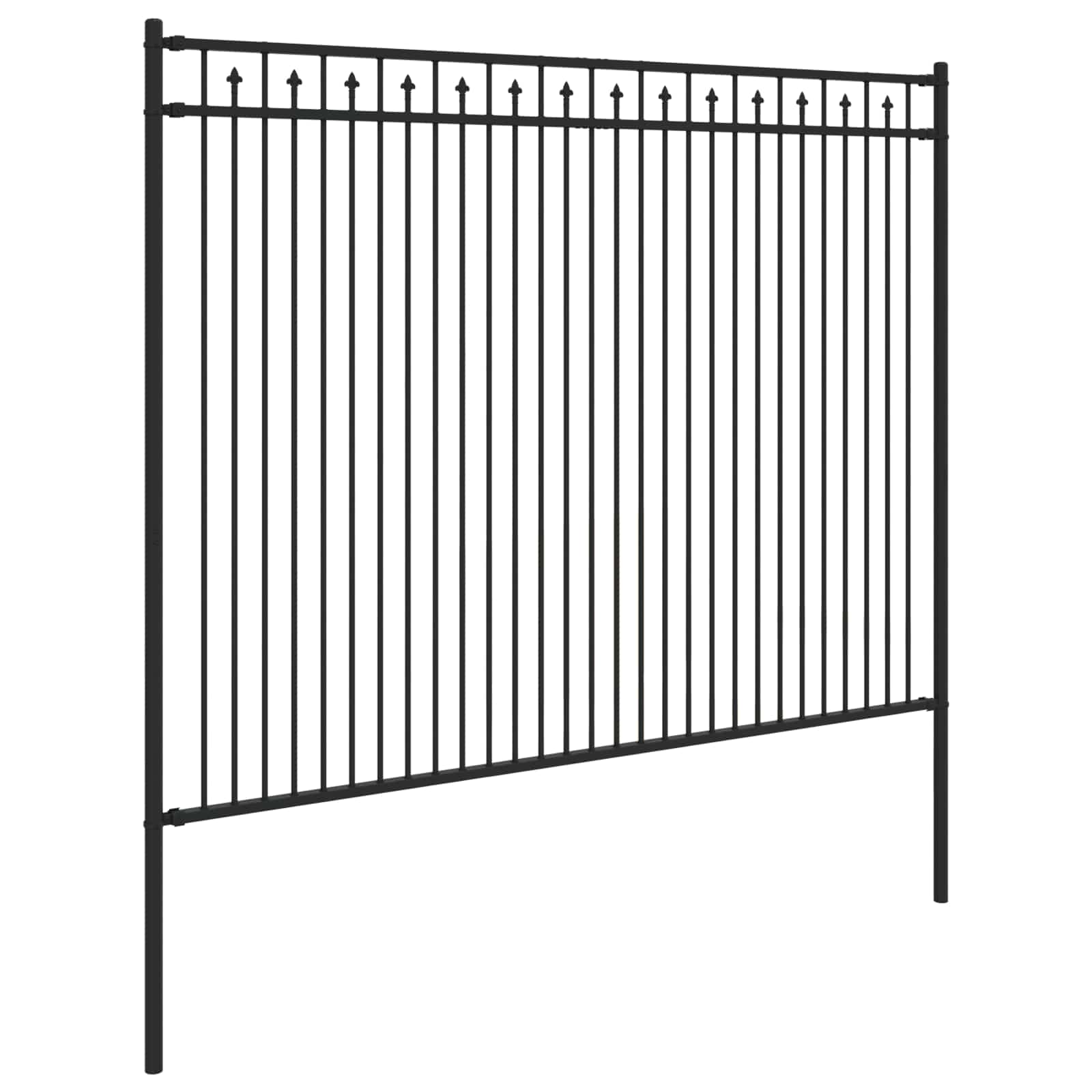 Recinzione a picchetto Baarlo Nero 200x200 cm - Acciaio verniciato a polvere