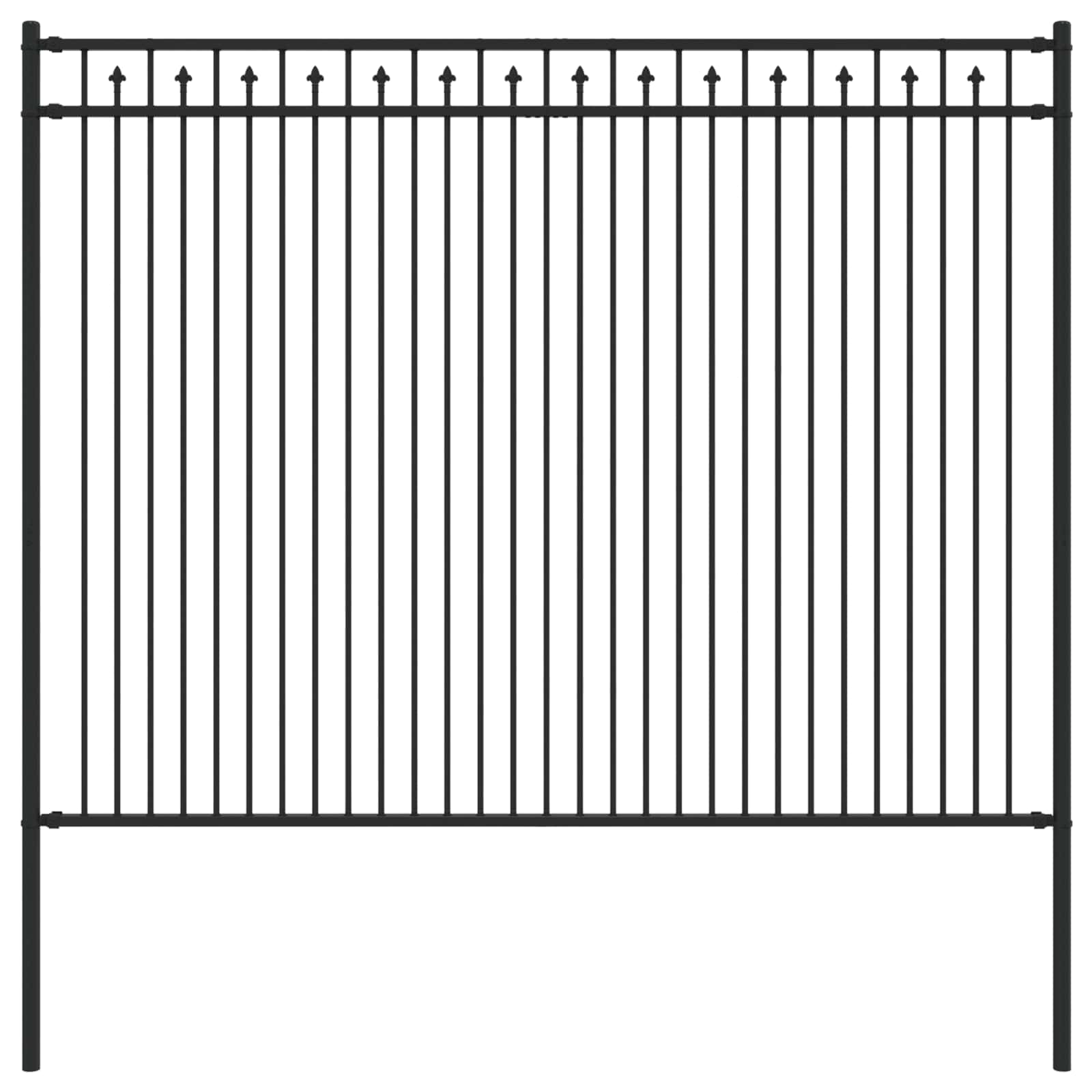 Recinzione a picchetto Baarlo Nero 200x200 cm - Acciaio verniciato a polvere