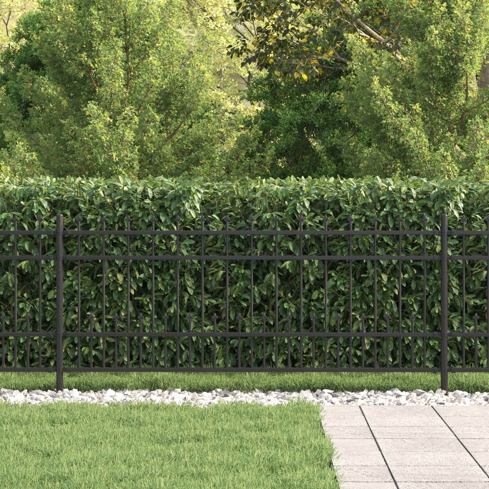 Recinzione a anello con picchetti Horst nero 200x130 cm acciaio verniciato
