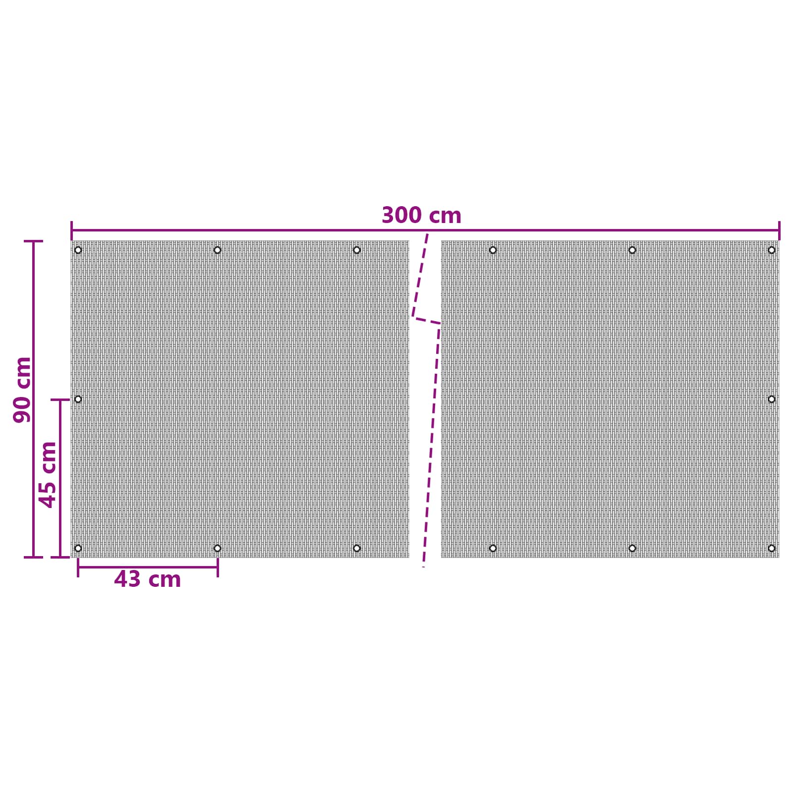 Schermo per Balcone con Occhielli Antracite 300x90 cm Polyrattan