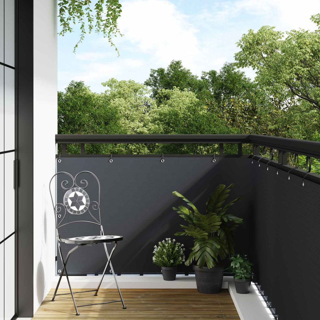 Schermo per Balcone con Occhielli Antracite 400x100 cm Polyrattan