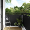 Schermo per Balcone con Occhielli Nero 300x100 cm Polyrattan