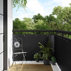 Schermo per Balcone con Occhielli Nero 300x100 cm Polyrattan