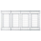 Letto Rialzato in Gabbione 2 pz Acciaio Zincato Argento 200x100x60 cm