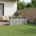 Letto rialzato in gabbione 3 pz Argento 400x50x80 cm