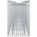Letto rialzato in gabbione 3 pz Argento 400x50x80 cm