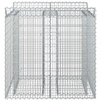 Letto rialzato in gabbione 2 pezzi Argento Acciaio zincato 100x100x100 cm