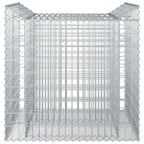Letto rialzato in gabbione 2 pezzi Argento Acciaio zincato 100x100x100 cm