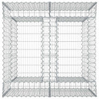 Letto rialzato in gabbione 2 pezzi Argento Acciaio zincato 100x100x100 cm