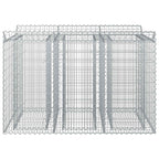 Letto rialzato in gabbione 2 pezzi argento 150x100x100 cm