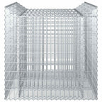 Letto rialzato in gabbione 2 pezzi argento 150x100x100 cm
