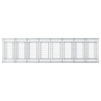 Letto rialzato in gabbione 4 pezzi argento 400x100x100 cm acciaio zincato
