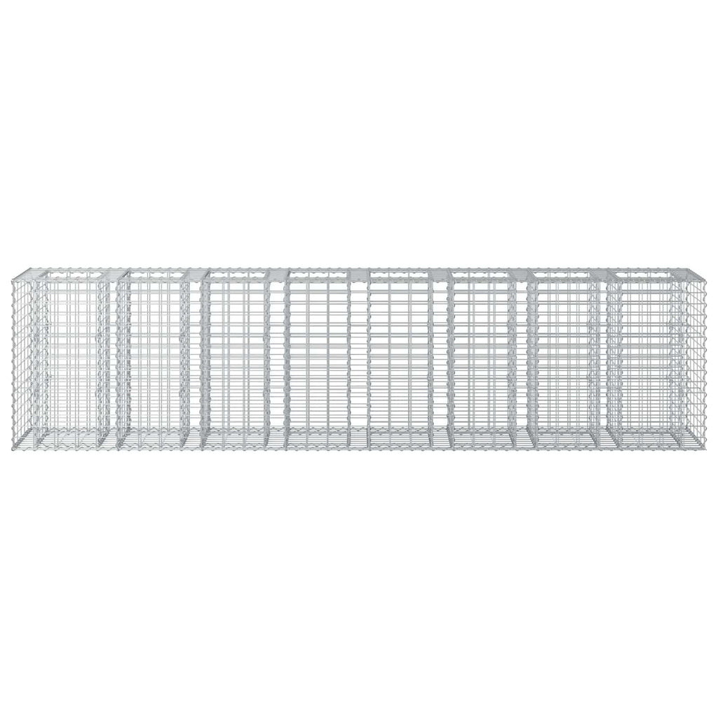 Letto rialzato in gabbione 2 pz acciaio galvanizzato argento 330 x 50 x 80 cm