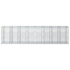 Letto rialzato in gabbione 2 pz acciaio galvanizzato argento 330 x 50 x 80 cm