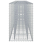 Letto rialzato in gabbione 2 pz acciaio galvanizzato argento 330 x 50 x 80 cm