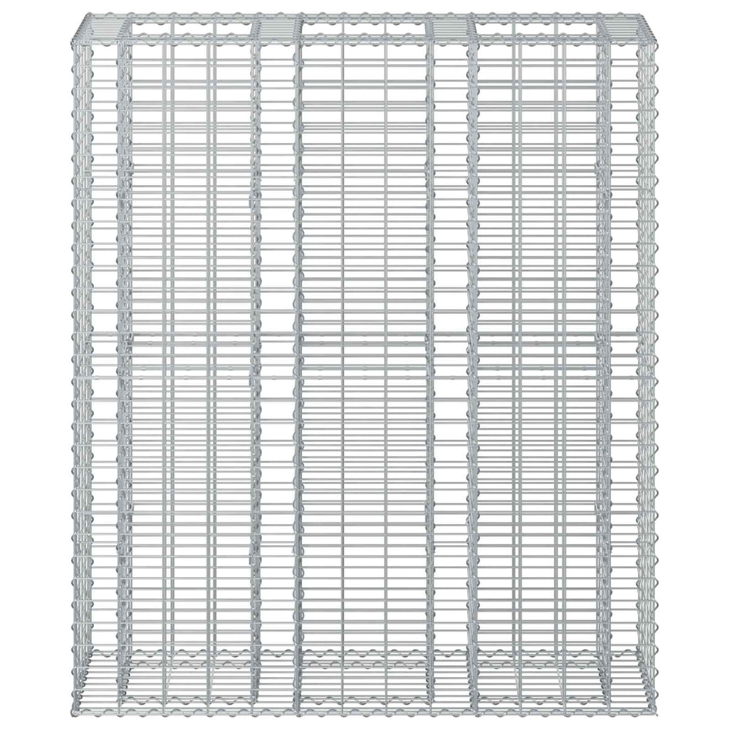 Letto rialzato in gabbione 2 pezzi acciaio galvanizzato 130 x 50 x 150 cm argento