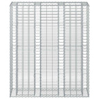 Letto rialzato in gabbione 2 pezzi acciaio galvanizzato 130 x 50 x 150 cm argento