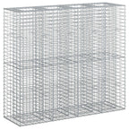 Letto rialzato in gabbione 2 pezzi acciaio galvanizzato 170 x 50 x 150 cm argento