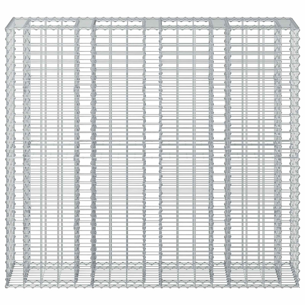 Letto rialzato in gabbione 2 pezzi acciaio galvanizzato 170 x 50 x 150 cm argento