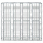 Letto rialzato in gabbione 2 pezzi acciaio galvanizzato 170 x 50 x 150 cm argento