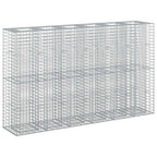 Letto rialzato in gabbione 3 pz acciaio galvanizzato 250 x 50 x 150 cm argento