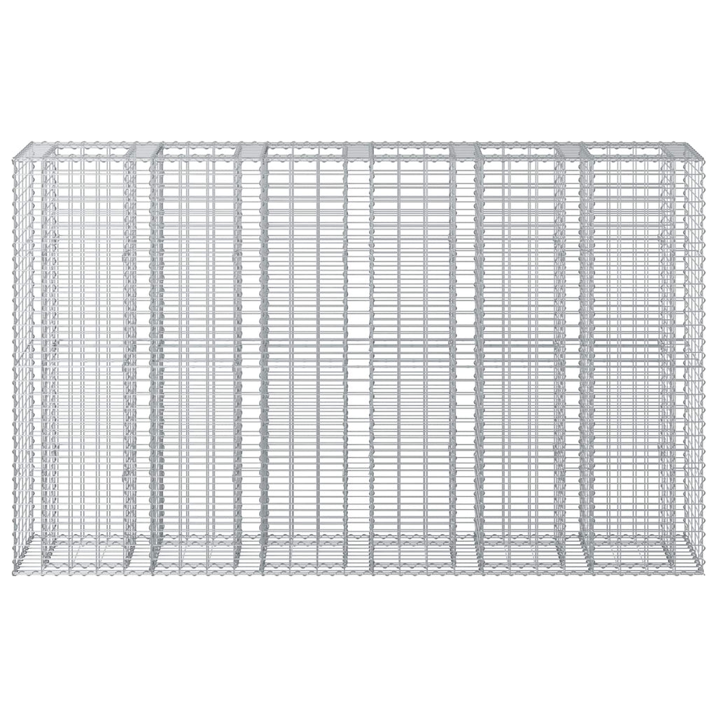 Letto rialzato in gabbione 3 pz acciaio galvanizzato 250 x 50 x 150 cm argento